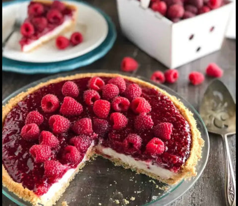 Keto and Gluten Free Raspberry Cream Pie